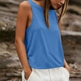 thumbnail image 2 of Xijirk Women's Crew Neck Sleeveless Tank Top Loose Fit Solid Casual Basic Tee Breathable Everyday Summer Vest,M, 2 of 6