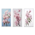 thumbnail image 2 of Designart "Apple Blossom Monochromatic gracefulness XIV" Floral Framed Wall Art Set Of 3 - Pink Apple Blossom Frame Canvas Set For Living Room Decor, 2 of 7