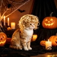 thumbnail image 2 of Blonde Long Wavy Pet Wig With Adjustable Strap Soft Cosplay Hairpiece For Cat Dog Halloween Christmas Party Dress Up(Yellow),One Size,Gold, 2 of 4