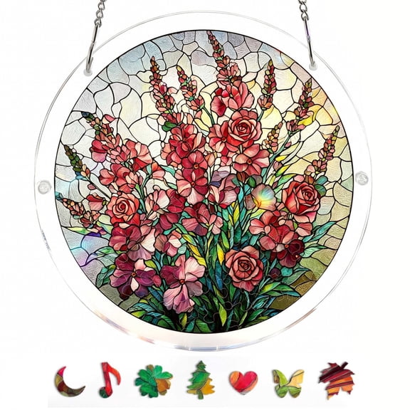 Acrylic Jigsaw Puzzle Suncatcher 83 Pieces Garden Grace, DIY Acrylic Puzzle Sun Catcher, Window&Garden Decor, Unique Gifts for Mom, Women,Wife, Sisters, Aunt, Besties