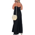 thumbnail image 4 of Innerwin Combinaison Longue Col en V Profond Femmes Combinaisons Vacances Sans Manches Décontracté Pantalon Large Noir S, 4 of 5