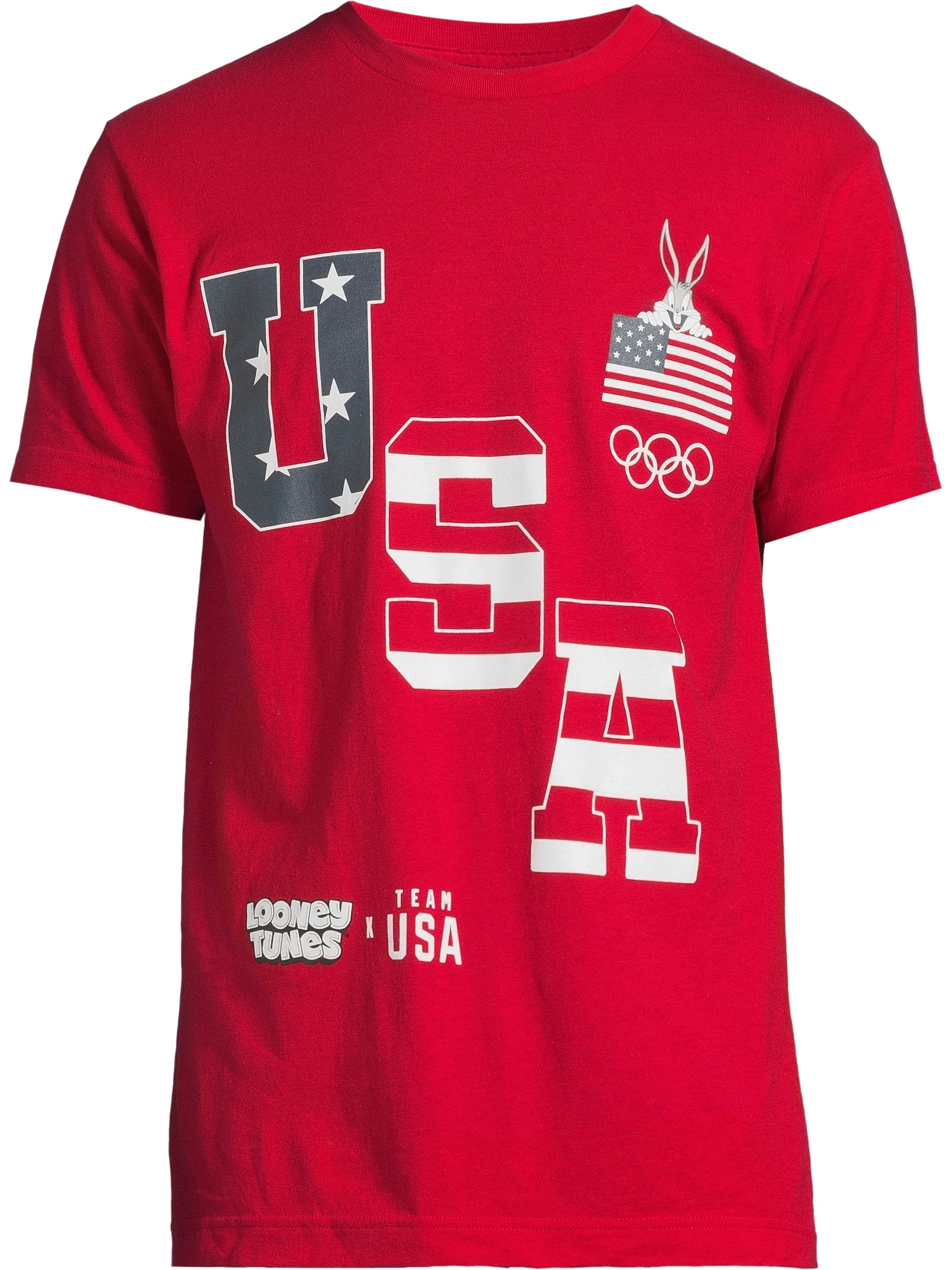 Looney Tunes x Team USA Men's & Big Men's Bugs Bunny Graphic Tee Shirt, Sizes S-3XL