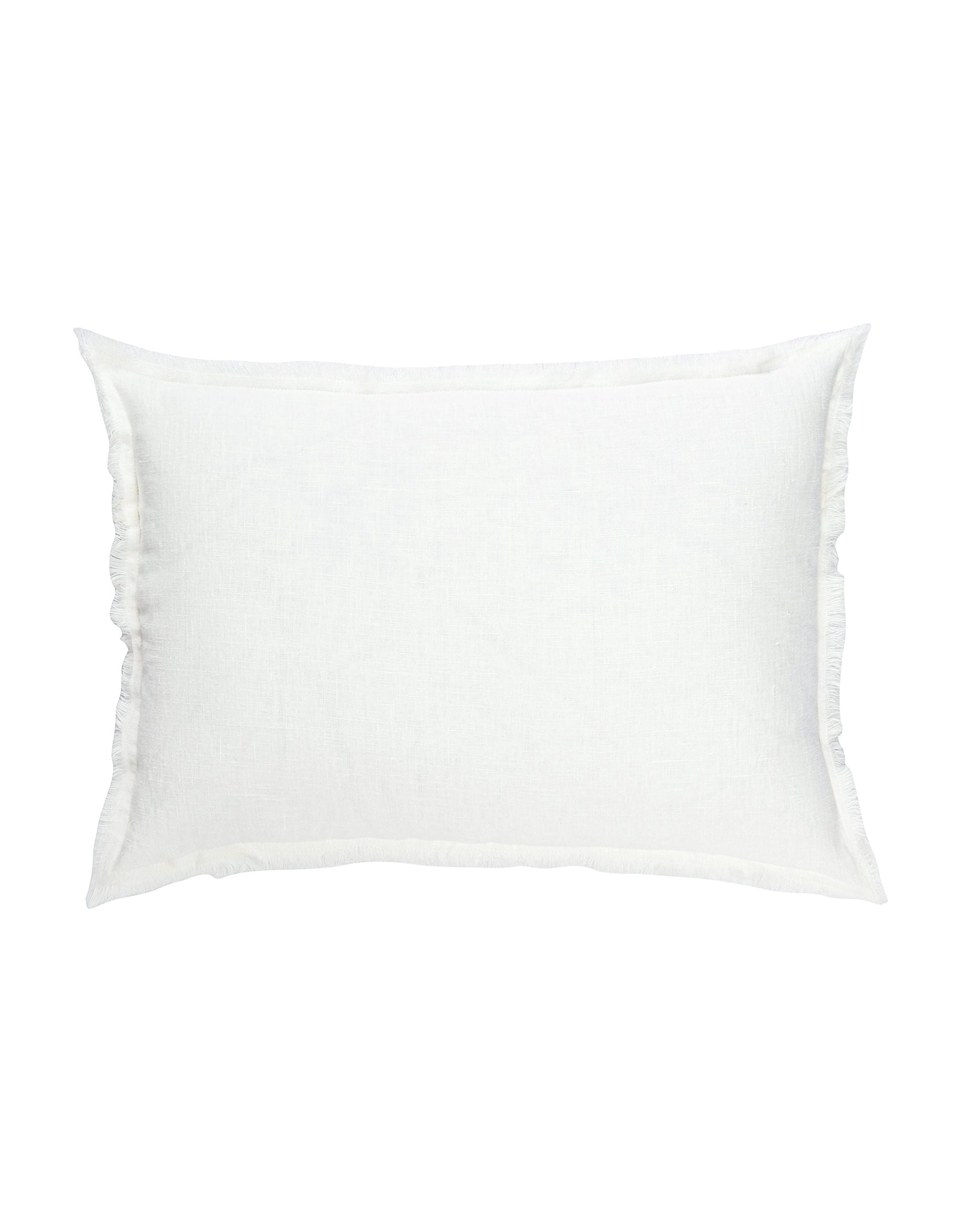Bright White Fringe So Soft Linen Pillows 14X20 Down Alternative Insert