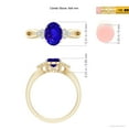 thumbnail image 4 of ANGARA Natural Oval 1.25 ct Tanzanite Split Shank Ring with Trio Diamonds in 14K Yellow Gold for Women (Size-8x6mm) | December Birthstone, Anniversary, Jewelry Gift for Women | Natural Tanzanite Ring, 4 of 9