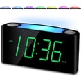 thumbnail image 2 of Reloj despertador digital PPLEE pantalla LED grande con atenuador luz nocturna 7 colores cargadores USB, 2 of 2