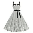 thumbnail image 2 of YHAJDS Sleeveless Round-Neck Dress Polka Wrap Sash Bow Maxi Dress, 2 of 5