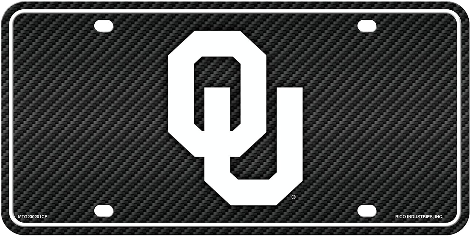 Oklahoma Sooners Oval 12" x 7" Embossed Metal License Plate Tag 