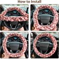 thumbnail image 5 of AP Fuzzy Steering Wheel Cover, Universal Fit Fur Car Wheel Cover & Handbrake Cover & Gear Shift Cover Set for Women Girls, Leopard Winter Warm Fluffy Vehicle Wheel Protector for Auto, SUV (Pink), 5 of 14