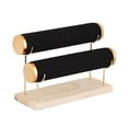 thumbnail image 3 of Expositor de pulseras, soporte para guardar pulseras, base de madera, soporte para coleteros, soporte para brazaletes Flocado negro, 3 of 9