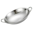 thumbnail image 2 of Stainless Steel Wok Pan with Double Handle Household Griddle Pan for Home Kitchen, 2 of 8