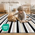 thumbnail image 4 of ODIKA Striped Boho With Pinstripe Accents And Ticking Stripe Bands Stain Resistant Low Profile for Dorm Room, Small Living Apartment, 4 of 7