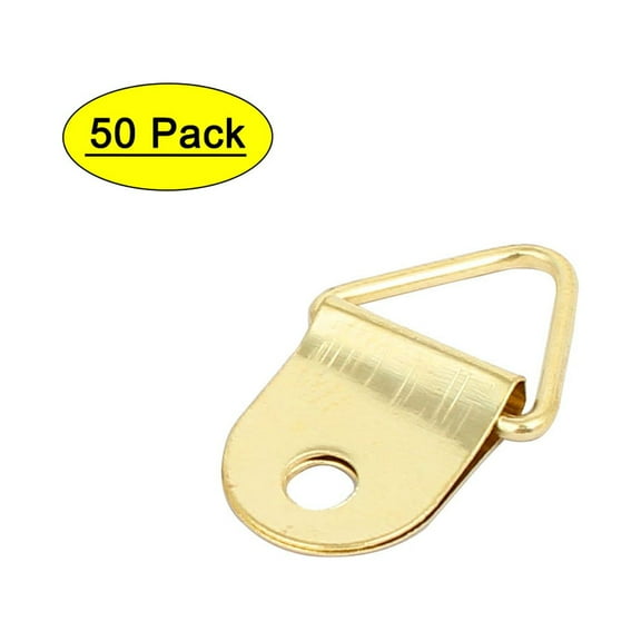 Uxcell Picture Photo Frame Cross Stitch Triangle Ring Hangers Hooks Gold Tone 50Pcs