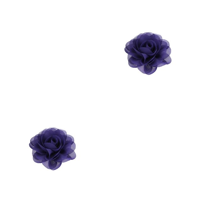Toystoory Flores Cómodo de usar Perla Gasa Hermosa apariencia Gato Pajarita Banda elástica Suministros para mascotas púrpura violeta 2Conjunto