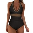 thumbnail image 1 of MKLEKYY Trajes De Baño Dama Women 1 Piece Swimwear Sexy Mesh Swimsuit Push Up High Waisted Bathing Suit Training Swimwear Bathing Sport Control Swimsuit Swimwear, 1 of 6