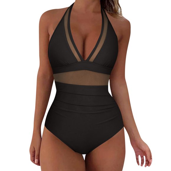 Ketyyh-chn99 One Piece Bathing Suit for Women Fashion Women's One-piece Sports Swimsuit Athletic Swimwear Bathingsuit Comfortable Swimwear Black,M