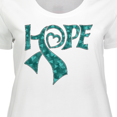 thumbnail image 4 of Inktastic Hope- Teal Ribbon for Awareness of Ovarian Cancer Women's Plus Size T-Shirt, 4 of 5