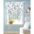 thumbnail image 2 of Blue Teal Leaves Tie Up Curtains for Window, Thermal Insulated Balloon Shade Adjustable Rod Pocket Curtains Valance Panels for Kitchen Bathroom Cafe 46 x 63 Watercolor Summer Botanical, 2 of 6