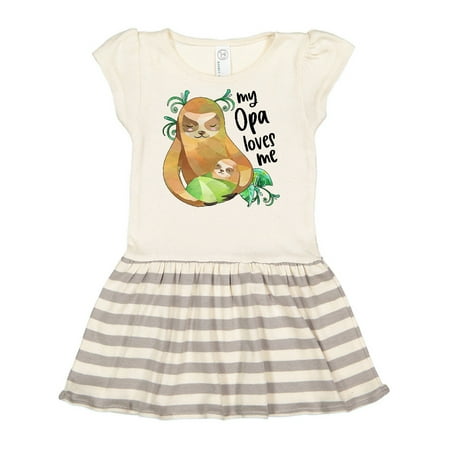 

Inktastic My Opa Loves Me- Cute Sloth and Baby Gift Toddler Girl Dress