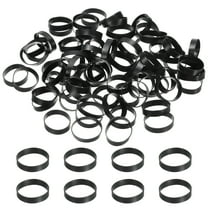 Uxcell Silicone Rubber Bands Cable Ties 1.3", Flat Rubber Elastic Band for Office Supplies Home Cord Wrapping, Black 80 Pcs