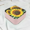 thumbnail image 4 of Leather Travel Jewelry Storage Box - Portable Jewelry Organizer - Burst of Sun, 4 of 7