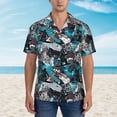 thumbnail image 2 of Fuzoiu snow board colorful Print Hawaiian Shirt for Men, Summer Beach Casual Short Sleeve Button Down Shirts, Men’s Beach Summer Shirts with Pocket,Small, 2 of 7