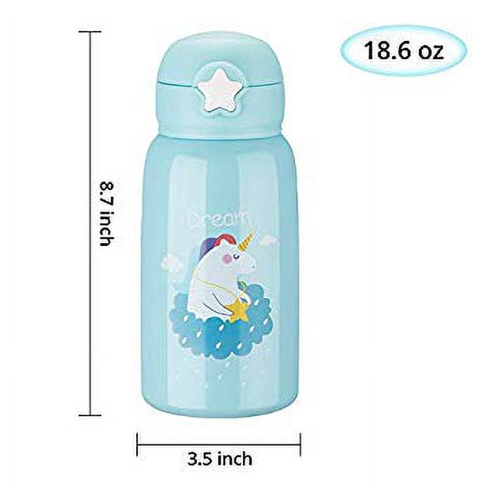  JARLSON® kids water bottle - MALI - insulated stainless steel water  bottle with chug lid - thermos - girls/boys (Unicorn 'Star', 12 oz) : Baby