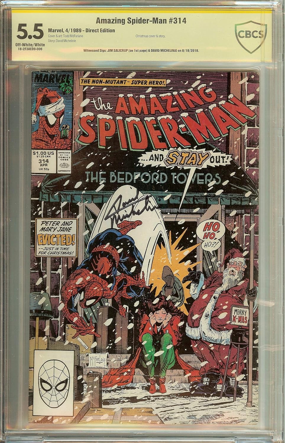 Amazing Spider-Man #314 CBCS 5.5 Signed David Michelinie