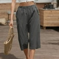 thumbnail image 3 of Zuesphe Summer Pants for Women Plus Women Capri Pants for Summer High Rise Flowy Pants for Women High Waist Cargo Pants Women Wide, 3 of 5