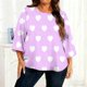 thumbnail image 1 of TaTaai Gradient Plus Size Long Sleeved T-shirt, Women's Round Neck Lightweight Top, All Seasons Garment, Casual Daily Party Dating Work Home Vacation Birthday Outfit, Hand Wash Gift, 1 of 6