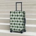 thumbnail image 6 of Honeii grey and green argyle Elastic Luggage Cover, featuring double-sided printing, is the ideal companion for travel, business trips, and daily use(not included suitcase )-Large, 6 of 7