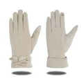 thumbnail image 5 of Women's Winter Fleece Gloves with Soft Warm Lining, Contrast Cuff and Button Detail, Lightweight Full-Finger Cold-Weather Gloves, 5 of 5