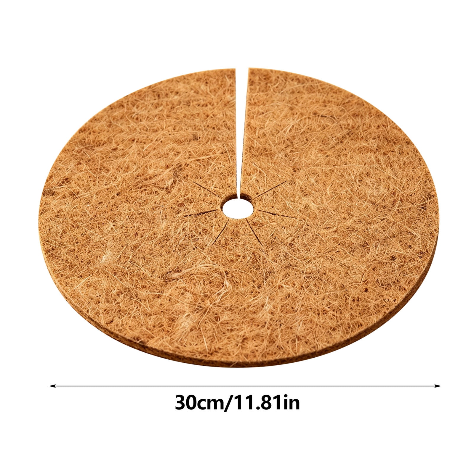 8PCS 11." Coconut Coir Mulch Ring, Natural Fibre Weed Barrier Mat for Potted