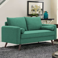 Lifestyle Solutions Cambridge Calden Loveseat with Hairpin Legs in Seafoam Green Fabric