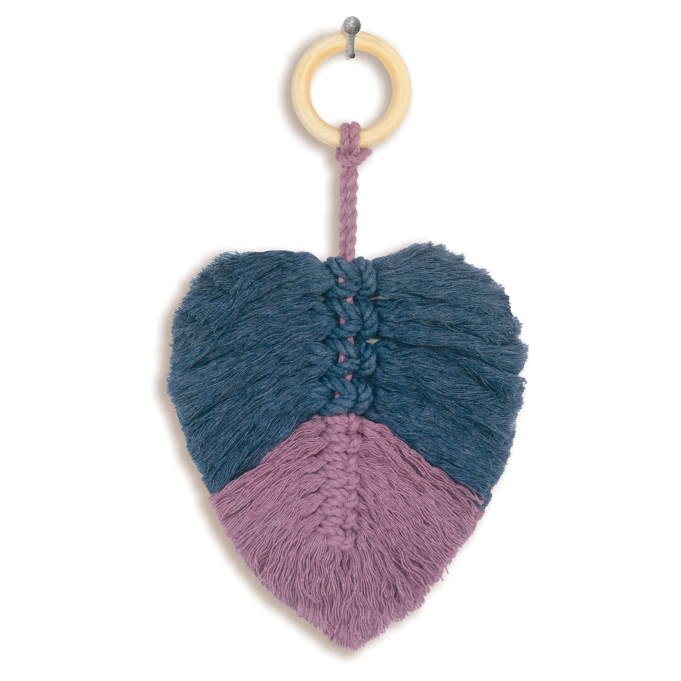 Hillfolk Macrame Feather Kit- Includes Macrame Cording, Wood Cabone Ring For Hanging, And Instructions. Makes One Feather.