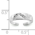 thumbnail image 3 of 14 Carats Or Blanc Bague Orteil Réglable Ouvert Midi, 3 of 10