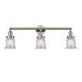 thumbnail image 1 of Innovations 205-PN-G182S-LED Small Canton 3 Light Bath Vanity Light part of the Franklin Restoration Collection, Polished Nickel, 1 of 1