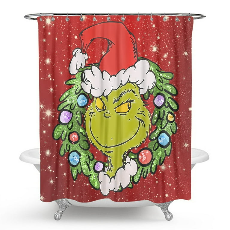 Grinch Christmas Shower Curtain for Bathroom Waterproof Decoration Shower  Curtains Sets Decor Accessories 72x72 Dr.Seuss' How The Grinch Stole
