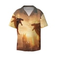 thumbnail image 5 of Picia Castle Cool Fire Dragon Men's Linen Shirts Short Sleeve Cuban Beach Shirts Casual Shirts Button Down Shirt for Men Beach Summer Wedding Shirt-Medium, 5 of 7