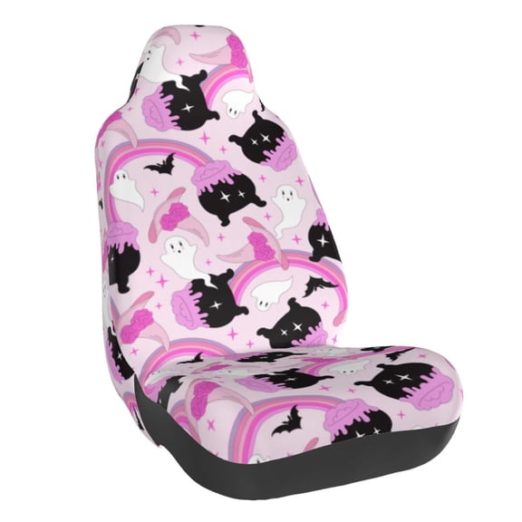 Vsdgher Pink Girl Halloween for Automotive Seat Covers for Cars Trucks and SUVs, Universal Fit Anti-Slip Bucket Seat Protector for Cars,Vehicle Seat Protector for Front Seats