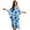 Blue - Palm Tree Monstera, variant on Aztec Tribal Print Women's Kaftan Maxi Dress Plue Size V-neck Beach Cover Ups Batwing Sleeve Caftan Dresses Lightweight Swimsuit Coverups