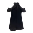 thumbnail image 2 of eVogues Plus Size Ribbon Pendant Accented Cold Shoulder Top Black, 2 of 5
