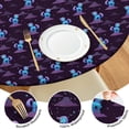 thumbnail image 4 of Dark Purple Cartoon Unicorn Pattern Round Fitted Tablecloth with Elastic Edge,Dining Table Cover Waterproof,Outdoor Round Tablecloth for Camping,Dining,Indoor and Outdoor, 4 of 7