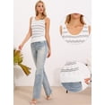 thumbnail image 2 of DARING DIVA Women's Striped Sleeveless Crew Neck Knit Casual Cami Tops XS White, 2 of 6