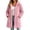 Pink, variant on Open Front Hooded Cardigans for Women Long Fleece Warm Coat Outerwear with Pockets for Daily Wear