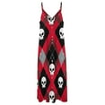 thumbnail image 6 of Skull Pattern Argyle Background Sleeveless Dress Loose Women's Dress Dresses Luxury Evening Dresses, 6 of 9