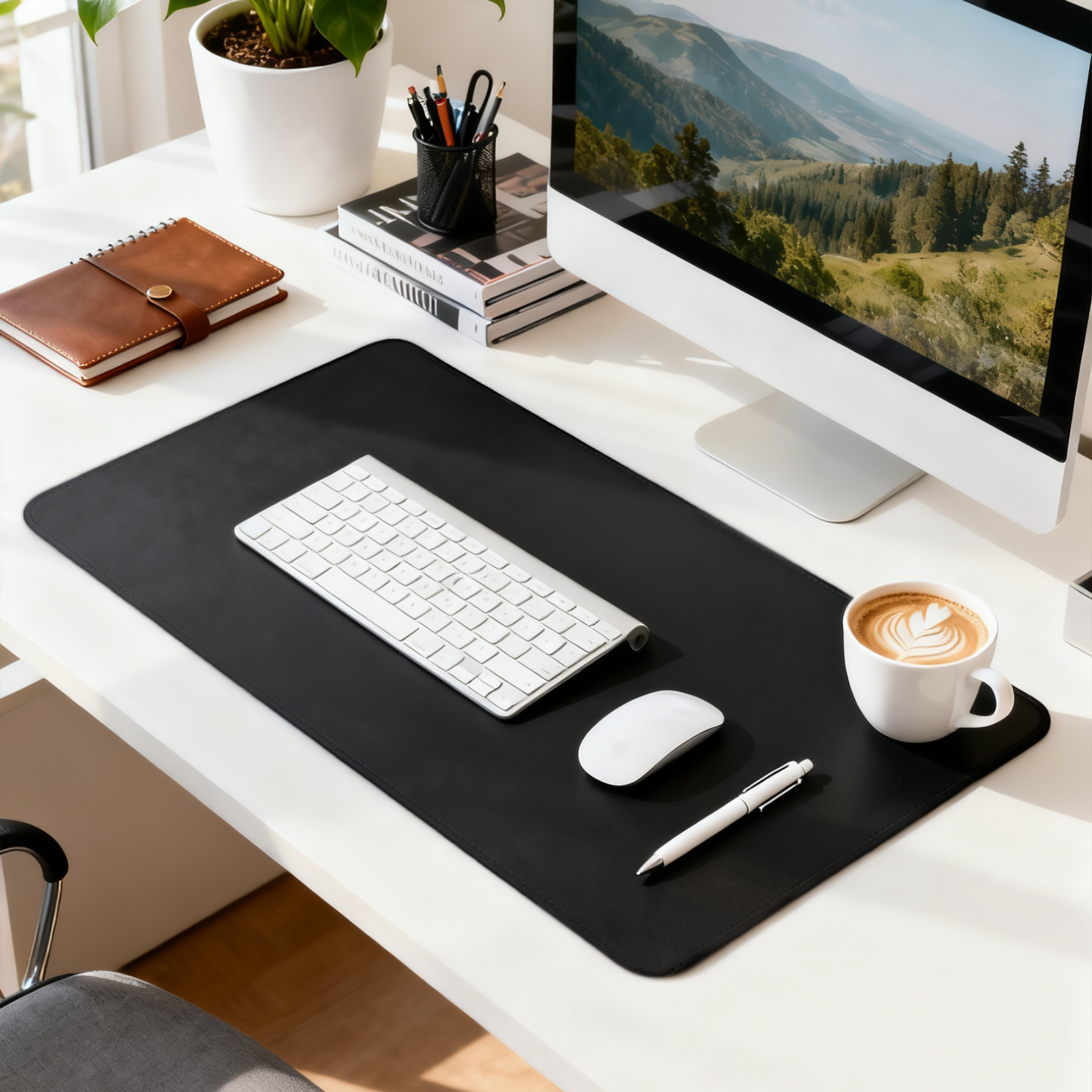 Xueyu 31.5" x 15.7" Black PU Leather Desk Pad photo 2