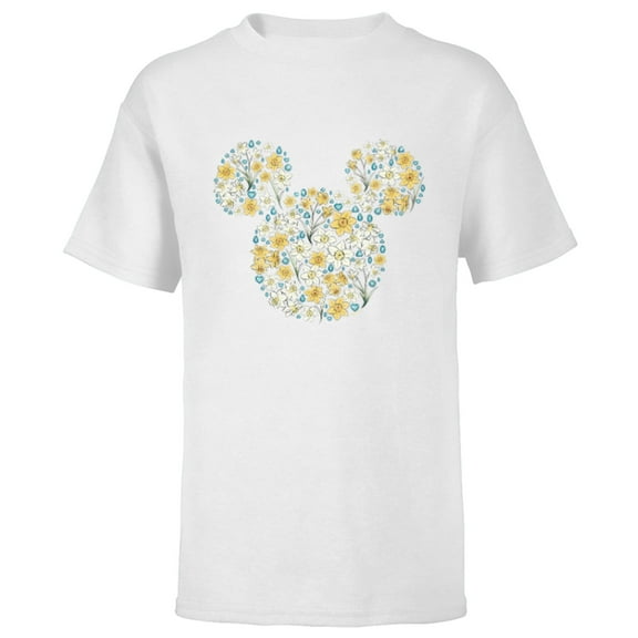 Disney Mickey Mouse March Birth Month Birthstone & Flowers - Short Sleeve T-Shirt for Kids - Customized-White