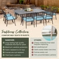 thumbnail image 4 of Hanover Traditions 11-Piece Aluminum Outdoor Dining Set, Blue, 4 of 18