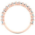 thumbnail image 5 of 0.98 ctw Wedding Band for Women - 14K Rose Gold Simulated Blue Diamond Stackable Eternity Ring, 5 of 6