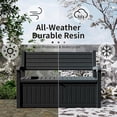 thumbnail image 3 of Joxxoaa 80 Gallon Storage Bench Deck Box for Patio Storage, Front Porch Decor and Outdoor Seating – Perfect to Store Garden Tools and Pool Floats.( Black Stripe),Father's Day Gift, 3 of 8